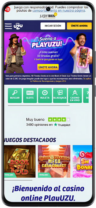PlayUZU Captura de pantalla del sitio web